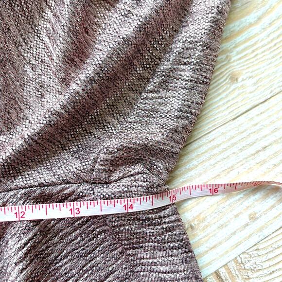 New Anthropologie Gillian Metallic Shimmer Joggers | Rose Size Small - Picture 8 of 9